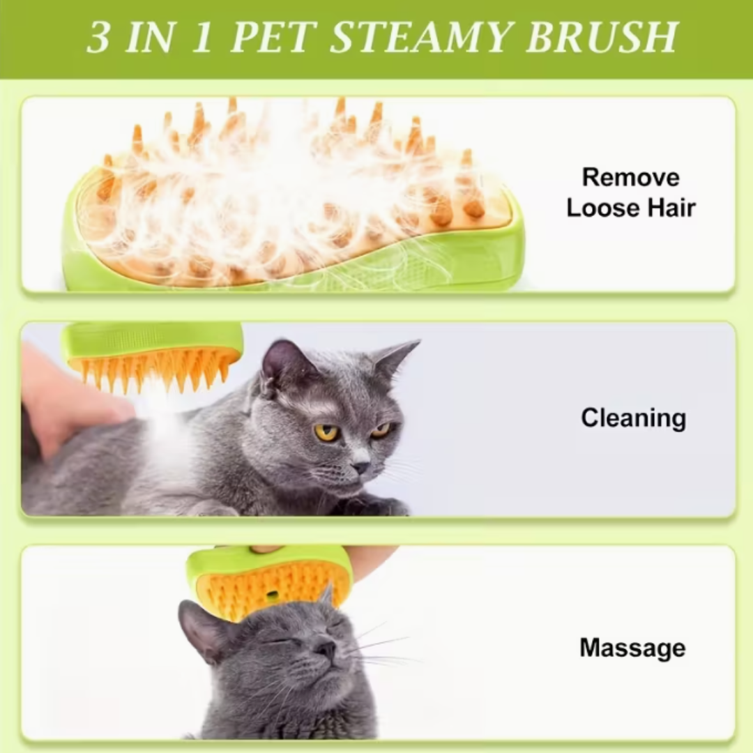 Cepillo de vapor para mascota 3 en 1